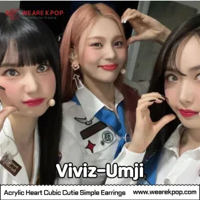 Acrylic heart cubic cutie simple earring(Viviz-Umji) - 925 Sterling Silver