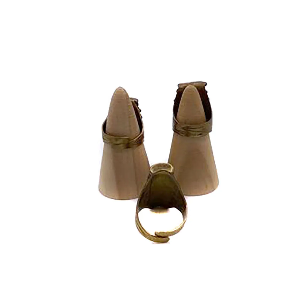 Adjustable Vintage Brass Freshwater Pearl Ring, Handmade in Tibet