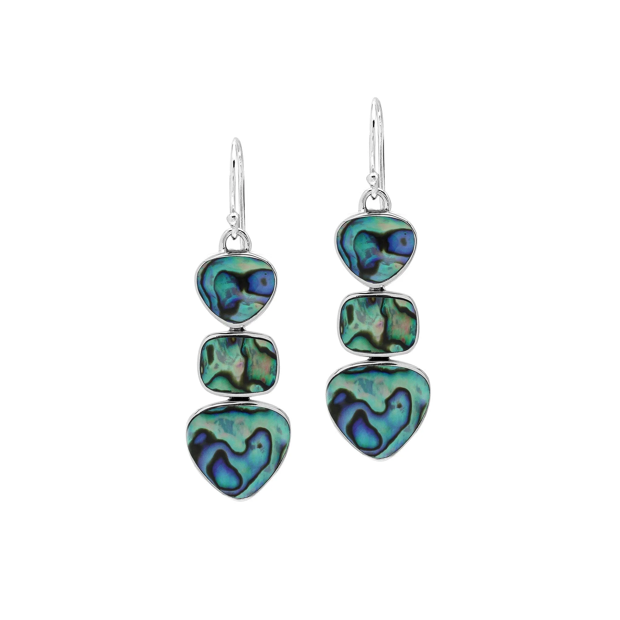 AE-6346-AB Sterling Silver Earring With Abalone Shell