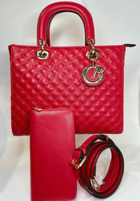 Alina - Red Handbag Set