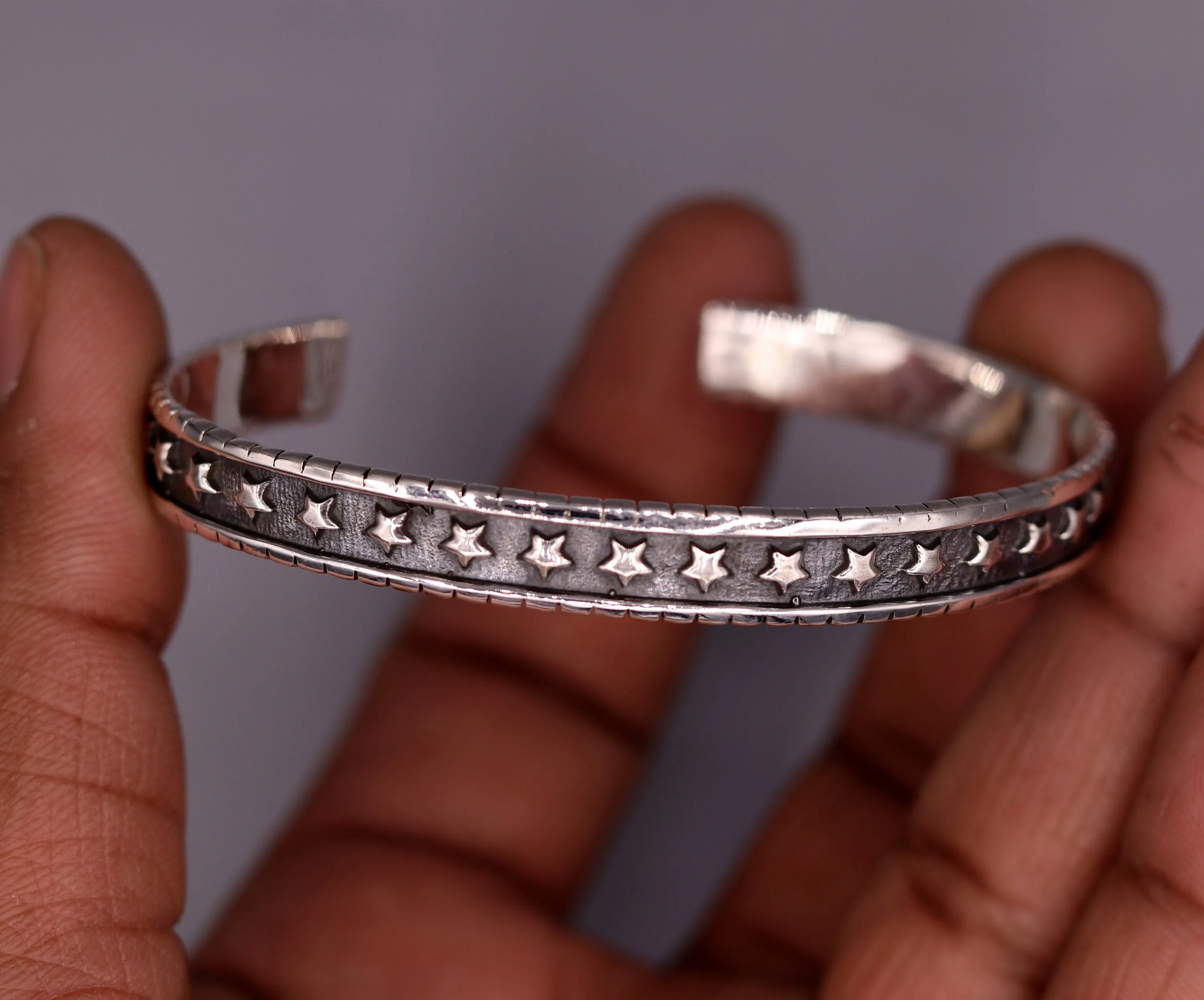 Amazing Vintage antique design 925 sterling silver cuff bangle bracelet adjustable kada unisex personalized gifting jewelry nsk145