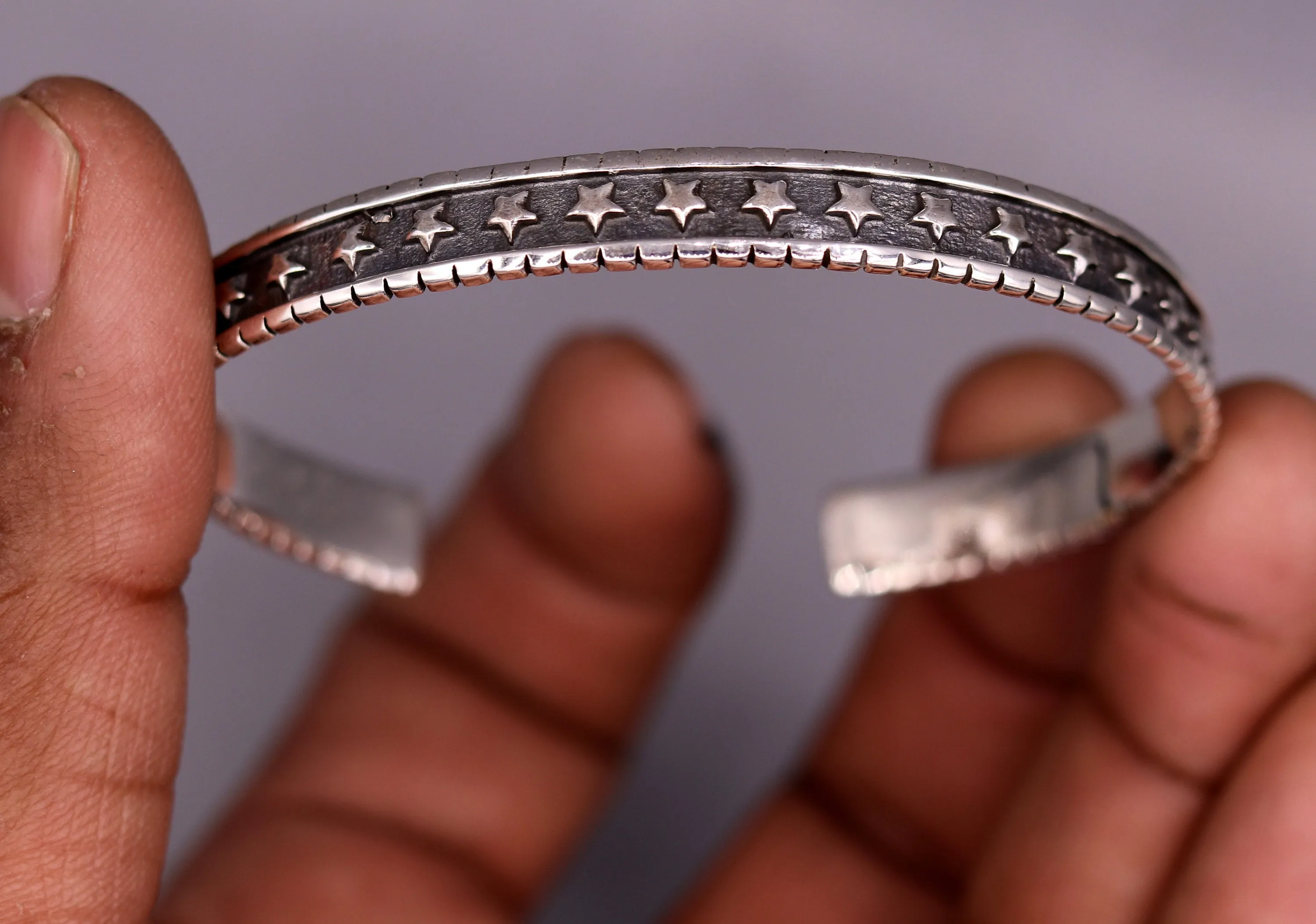Amazing Vintage antique design 925 sterling silver cuff bangle bracelet adjustable kada unisex personalized gifting jewelry nsk145