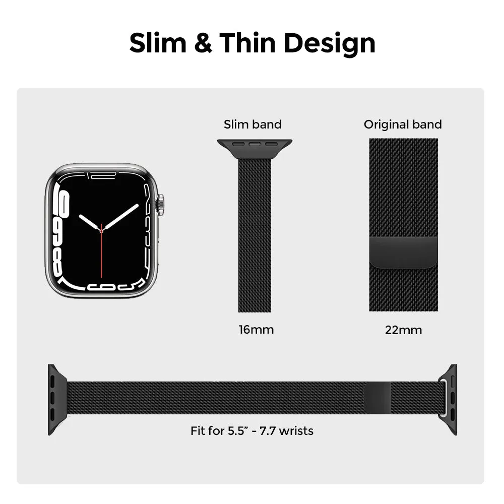 Apple Watch 41mm / 40mm / 38mm | Slim Milanese Loop Watch Band Strap | Silver