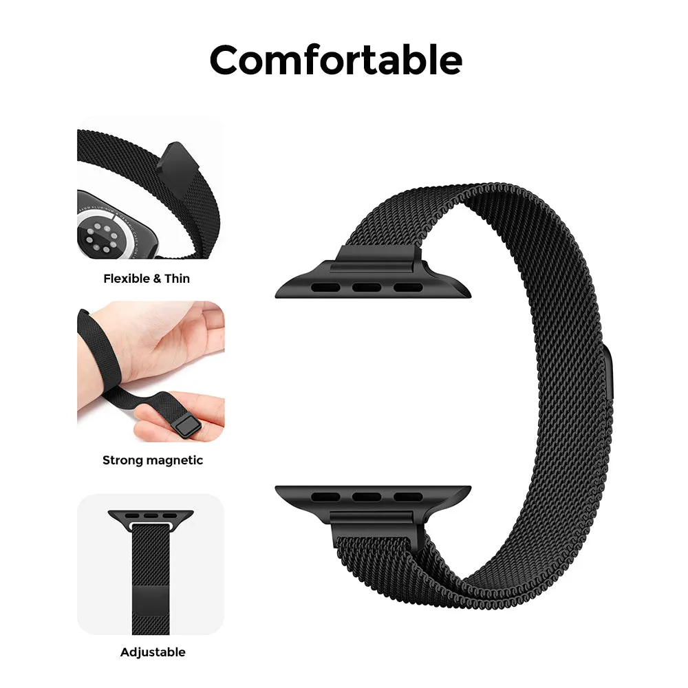 Apple Watch 41mm / 40mm / 38mm | Slim Milanese Loop Watch Band Strap | Silver