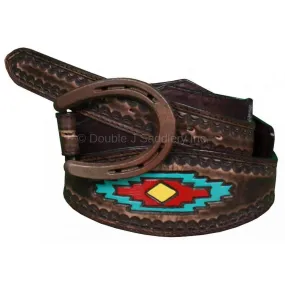 B803 - Brown Vintage Three Piece Belt