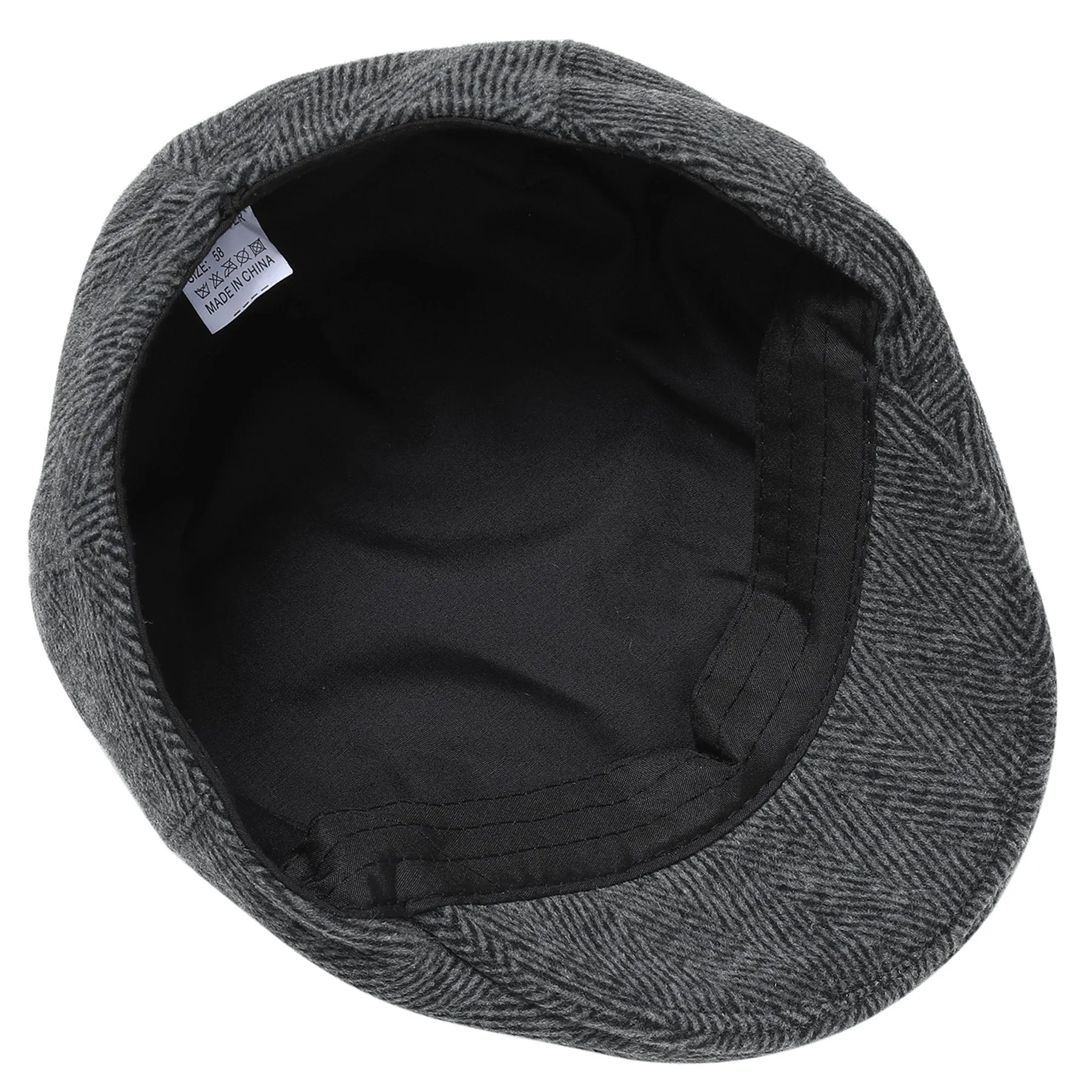 BABEYOND 1920s Gatsby Newsboy Hat Cap for Men Gatsby Hat for Men 1920s Mens Gatsby Costume Accessories Black Large-X-Large