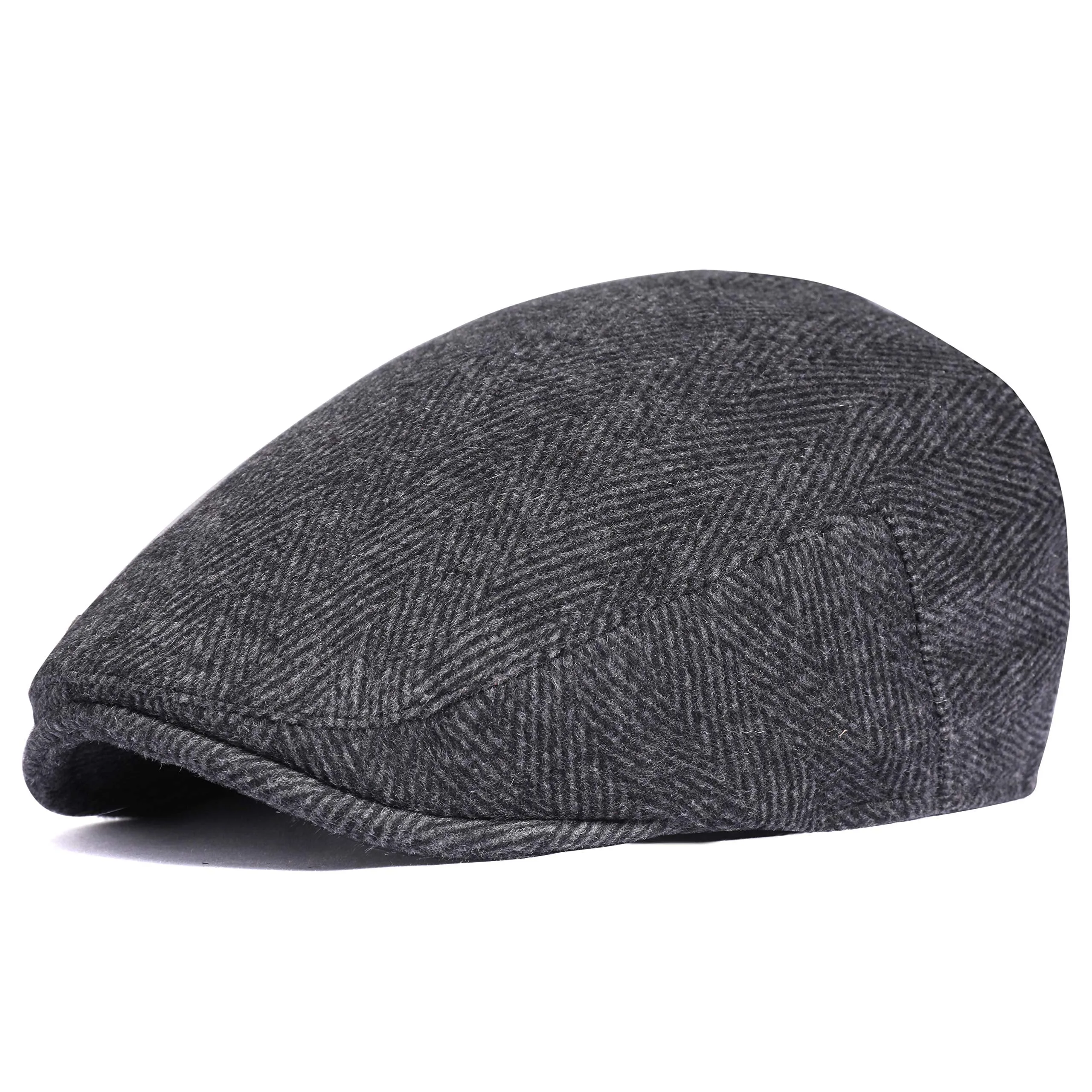 BABEYOND 1920s Gatsby Newsboy Hat Cap for Men Gatsby Hat for Men 1920s Mens Gatsby Costume Accessories Black Large-X-Large