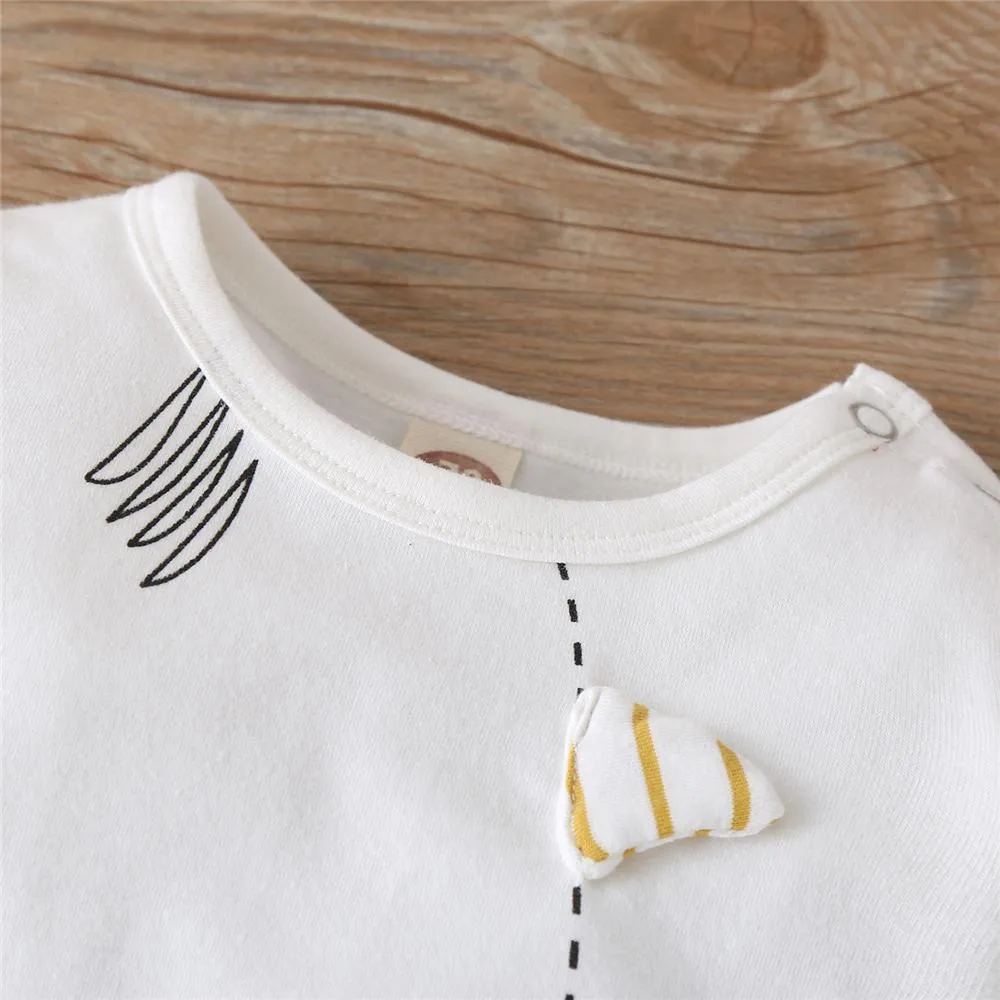Baby Striped Fish Long Sleeve Romper & Hat Baby Clothing Cheap Wholesale