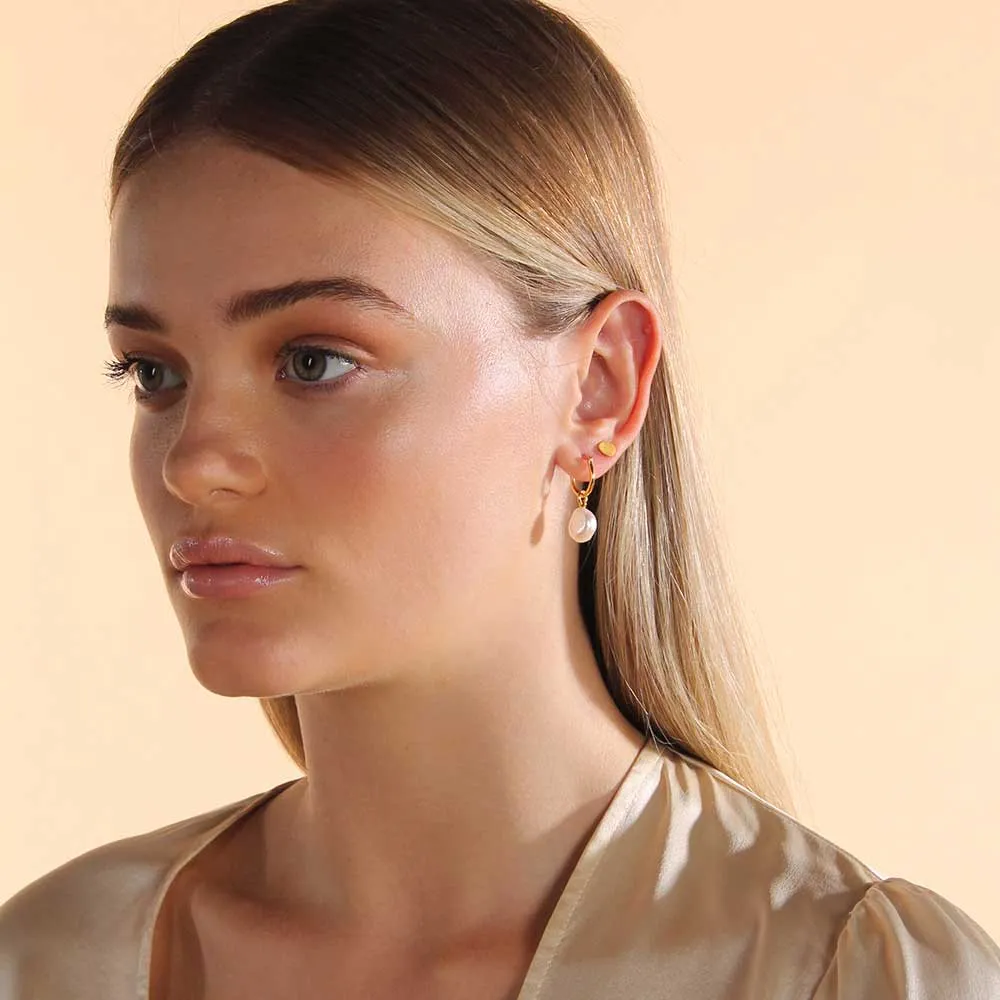 Baroque Pearl Basic Hoop Earring