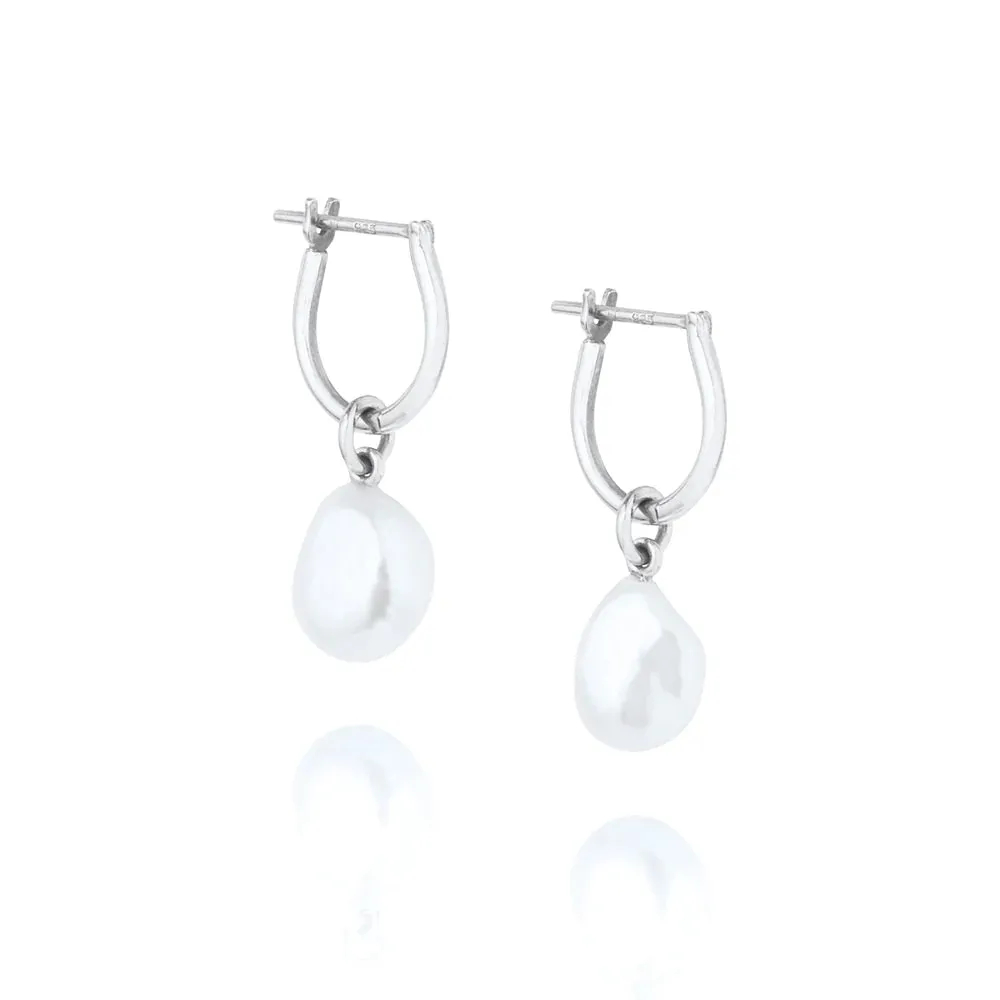 Baroque Pearl Basic Hoop Earring