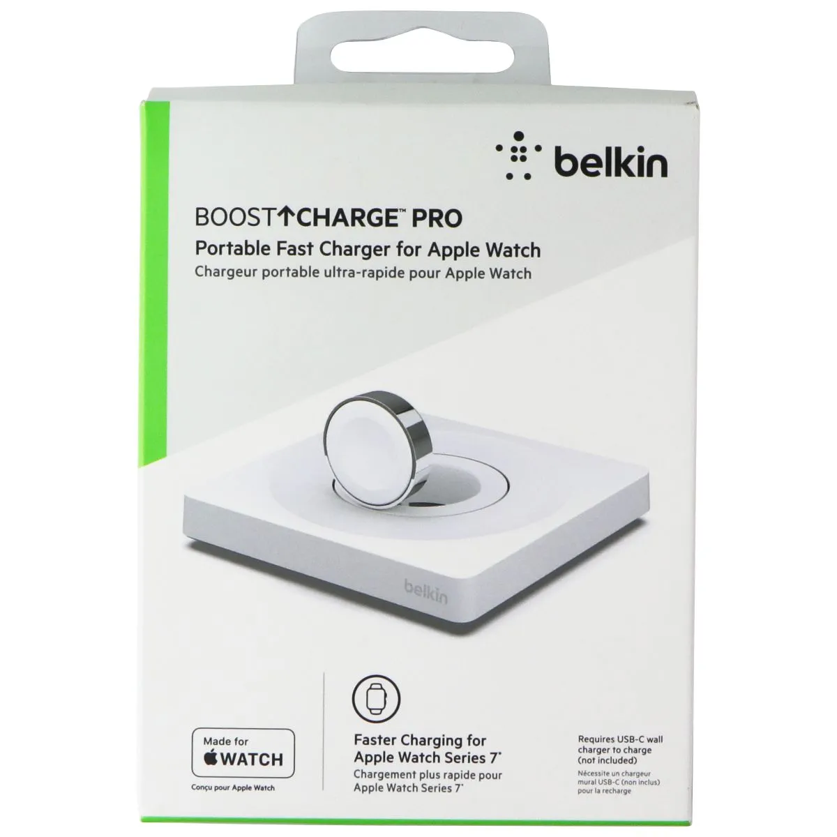 Belkin Boost Charge Pro Portable Fast Charger for Apple Watch - White