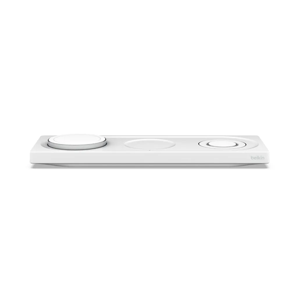 Belkin BoostCharge Pro 3-in-1 Wireless Charging Pad with MagSafe Technology – Fast Charging for iPhone, Apple Watch, and AirPods