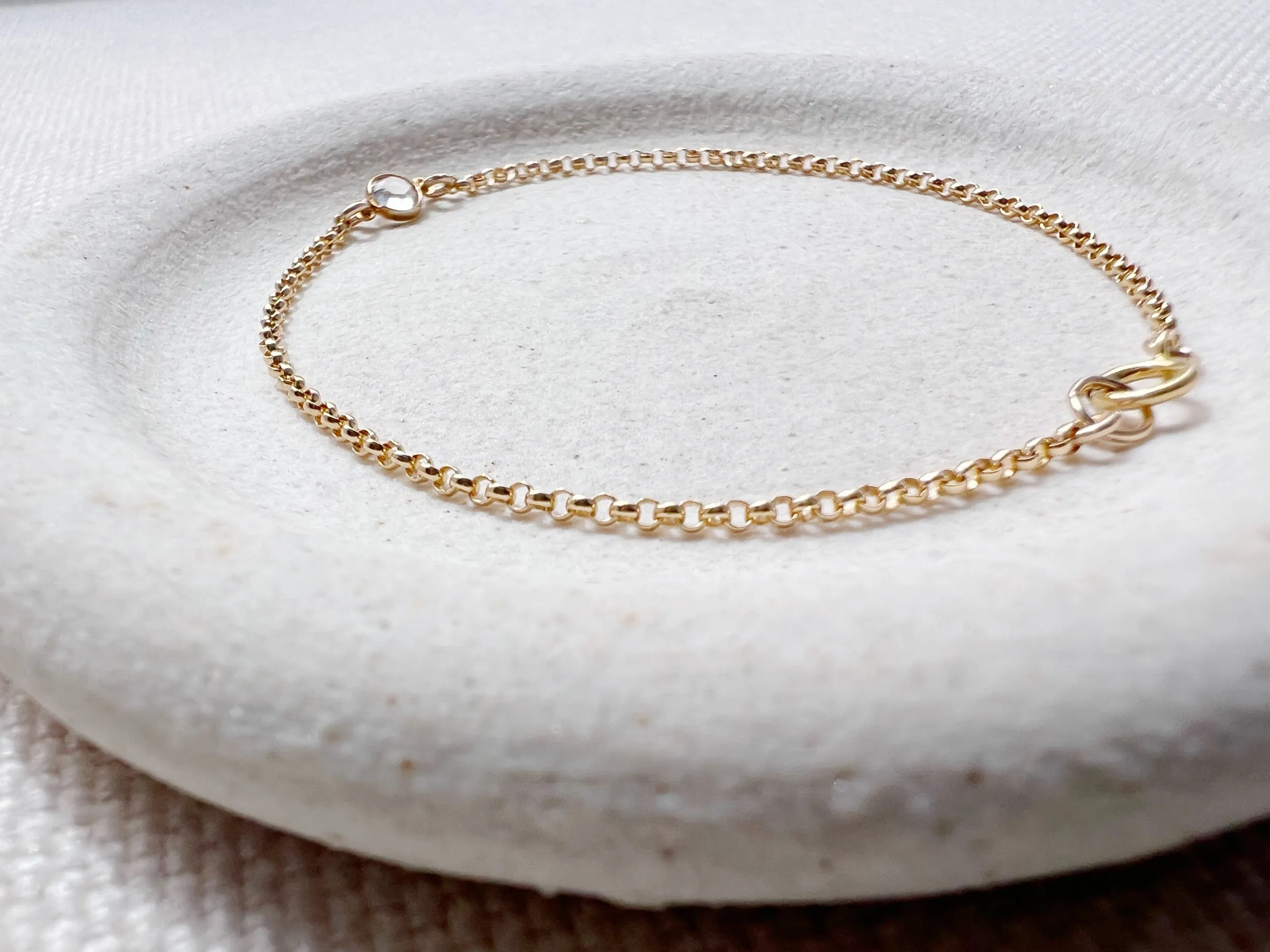 Bezel Set Crystal Bracelet