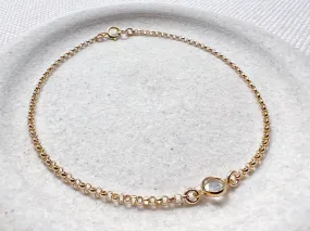 Bezel Set Crystal Bracelet