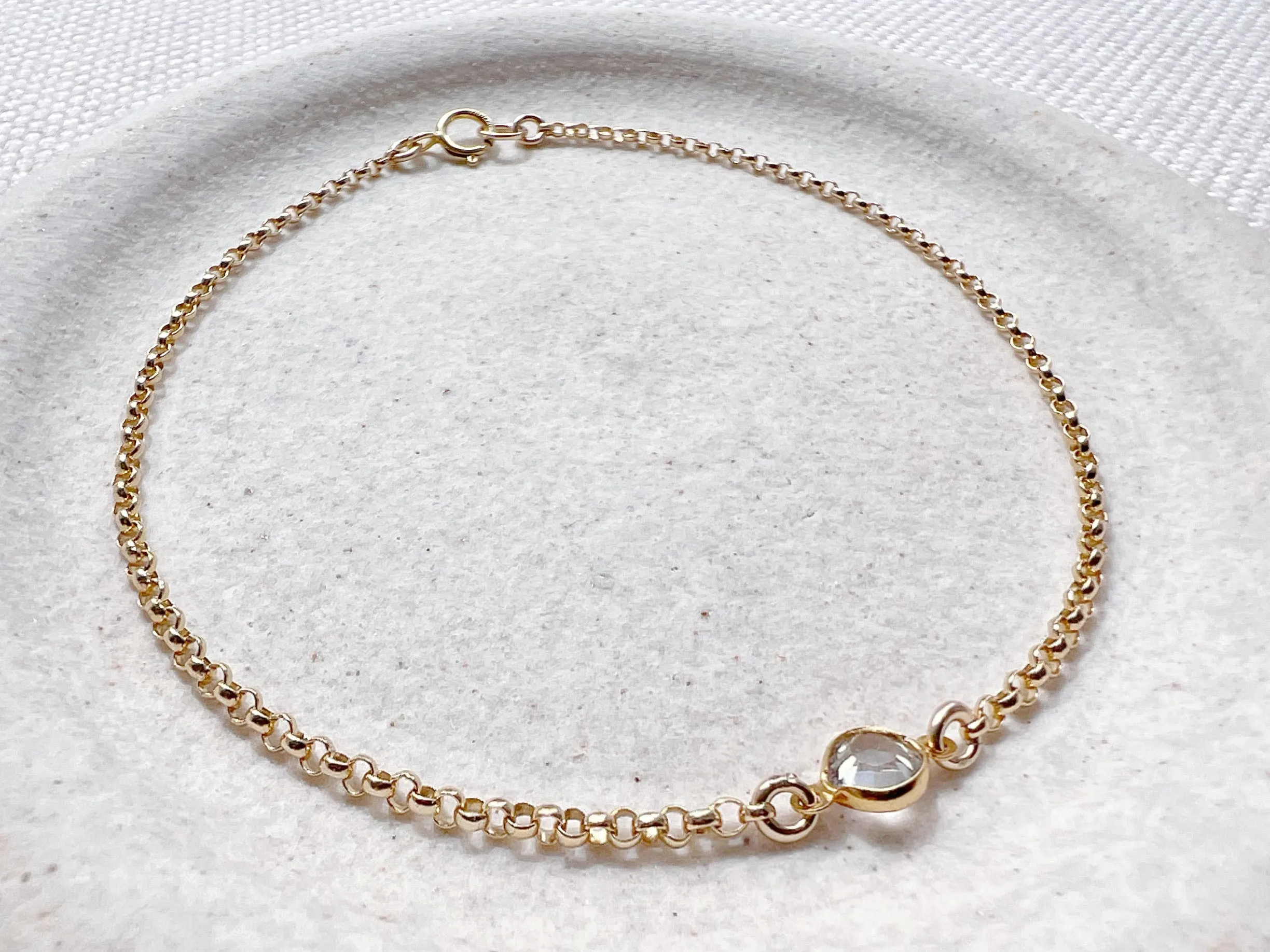 Bezel Set Crystal Bracelet