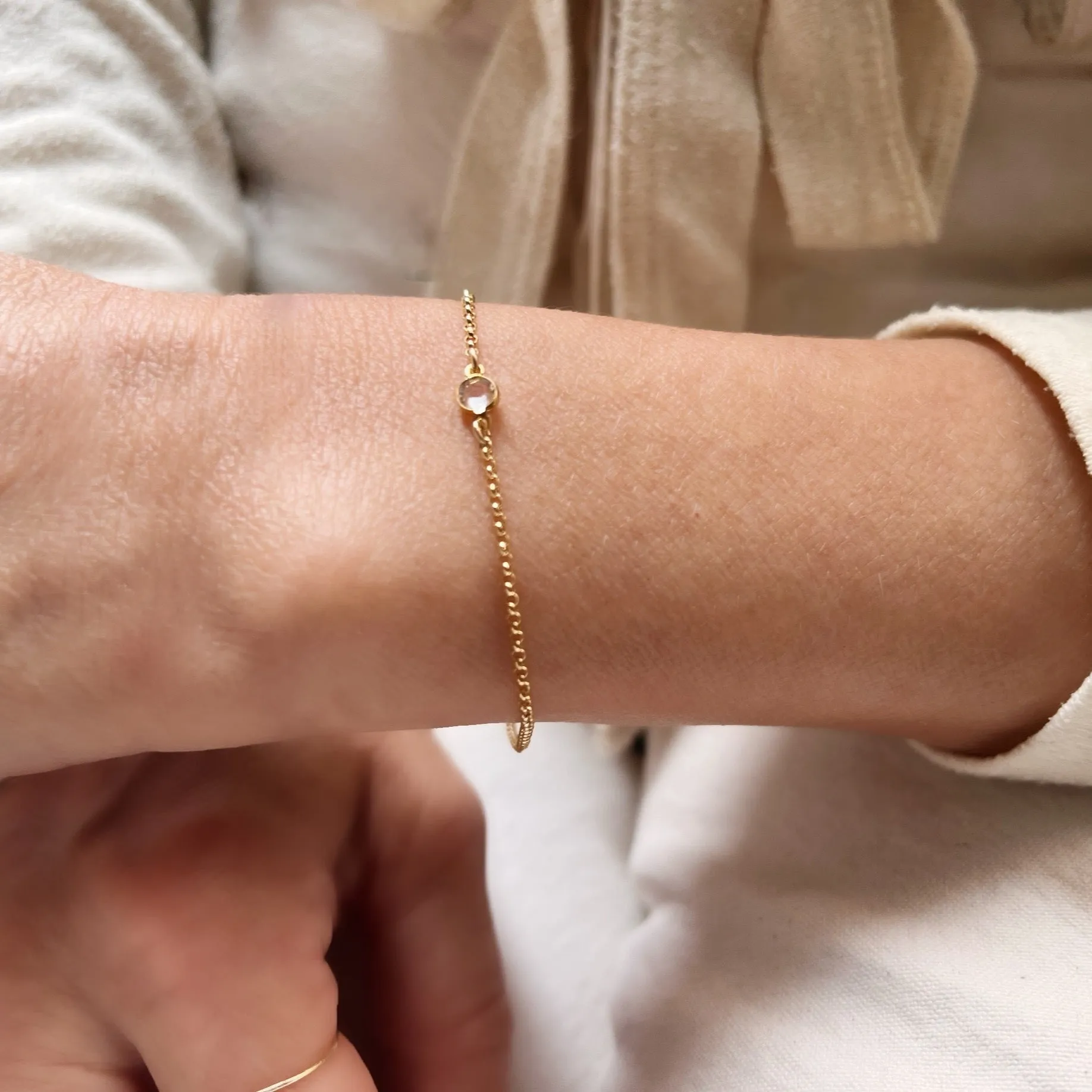 Bezel Set Crystal Bracelet