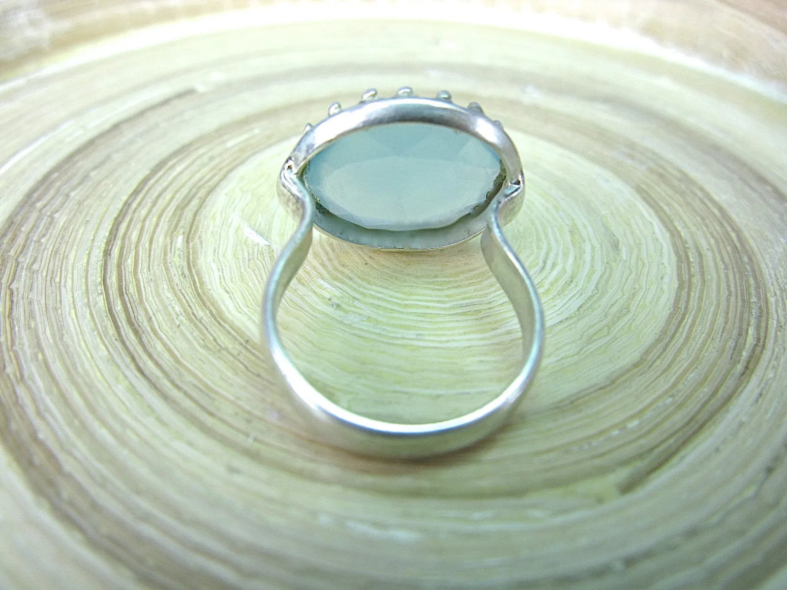 Blue Chalcedony Round 925 Sterling Silver Ring