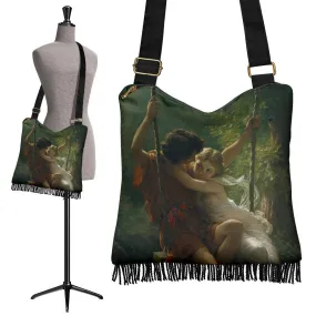 Boho Bag (Canvas)- Vintage Art | Pierre Auguste: Springtime | Hobo Slouchy Bag Crossbody, Shoulder Bags for Women Hobo, Boho Hobo Bag