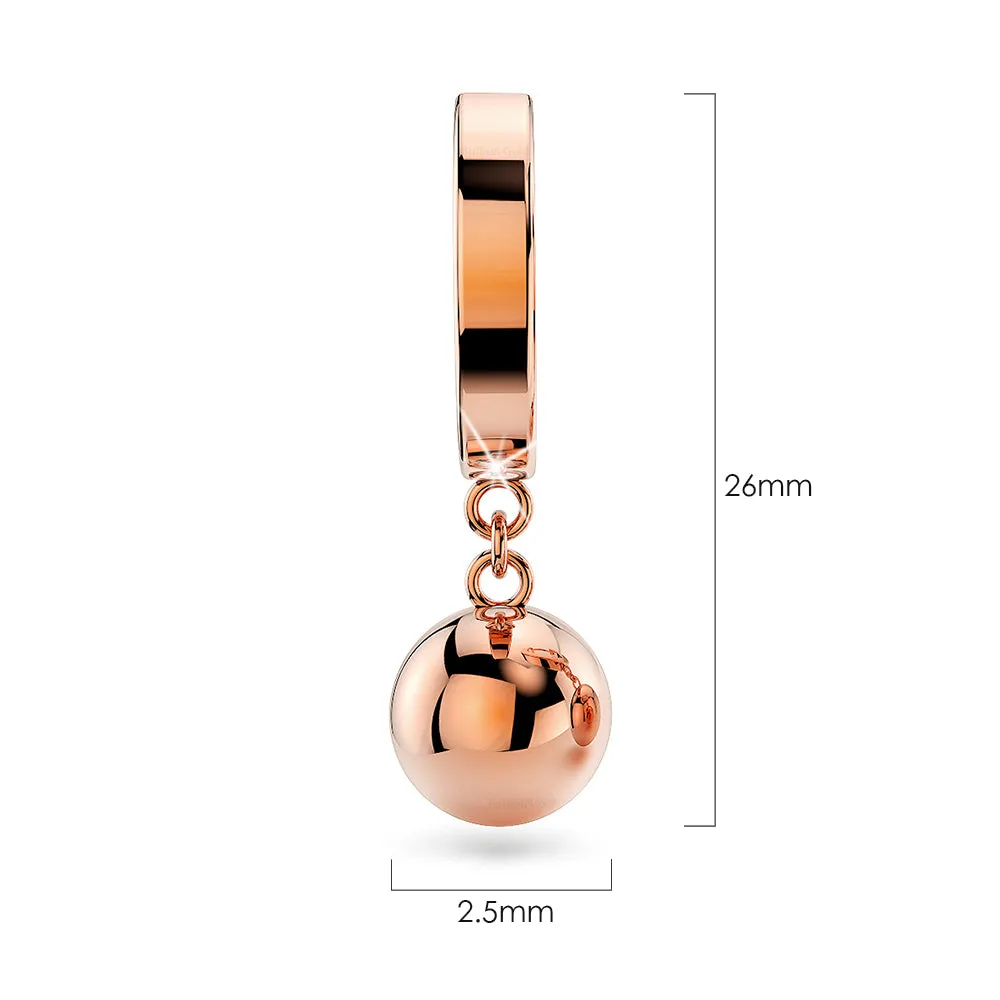 Boxed Black Face Watch & Earrings Set In Rose Gold