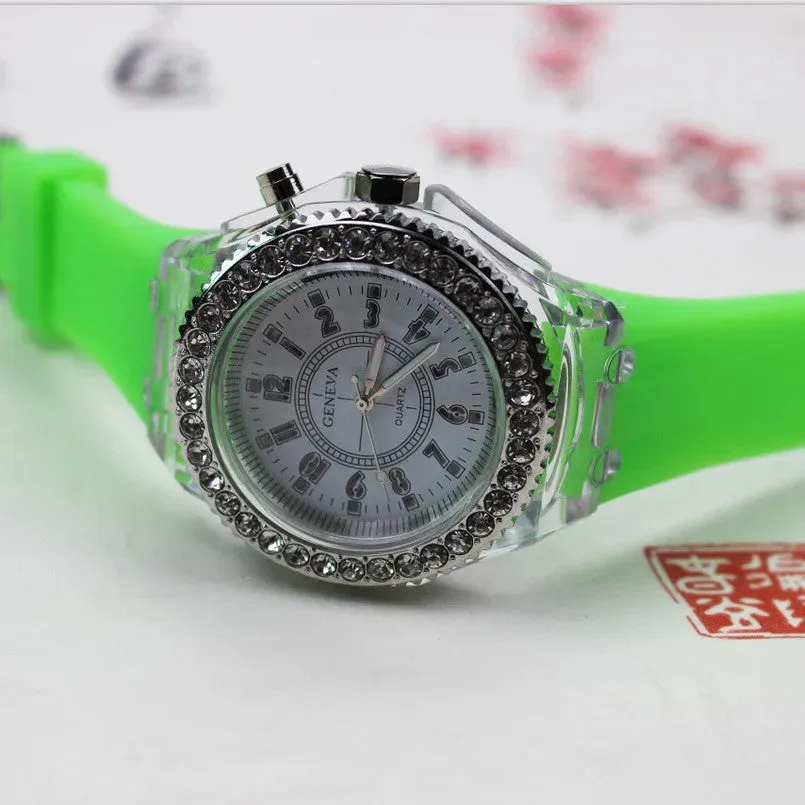 Bracelet Watches LED Luminous Geneva Women Quartz