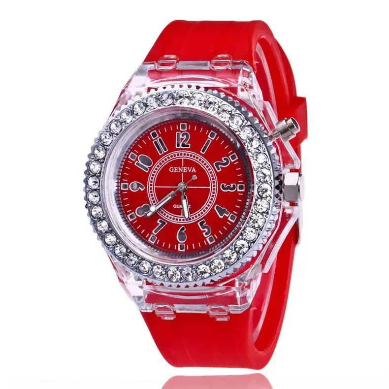 Bracelet Watches LED Luminous Geneva Women Quartz