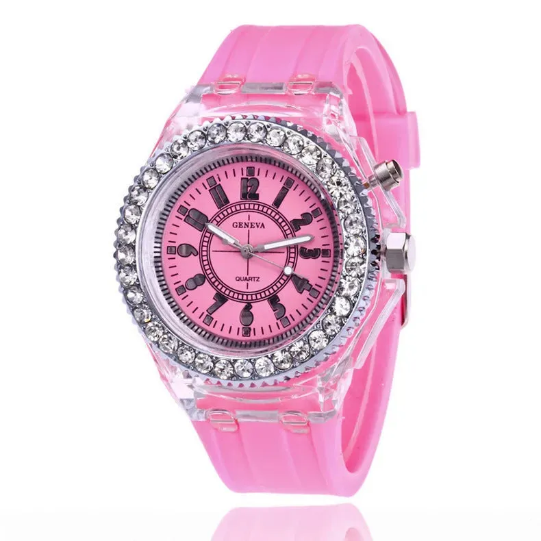 Bracelet Watches LED Luminous Geneva Women Quartz