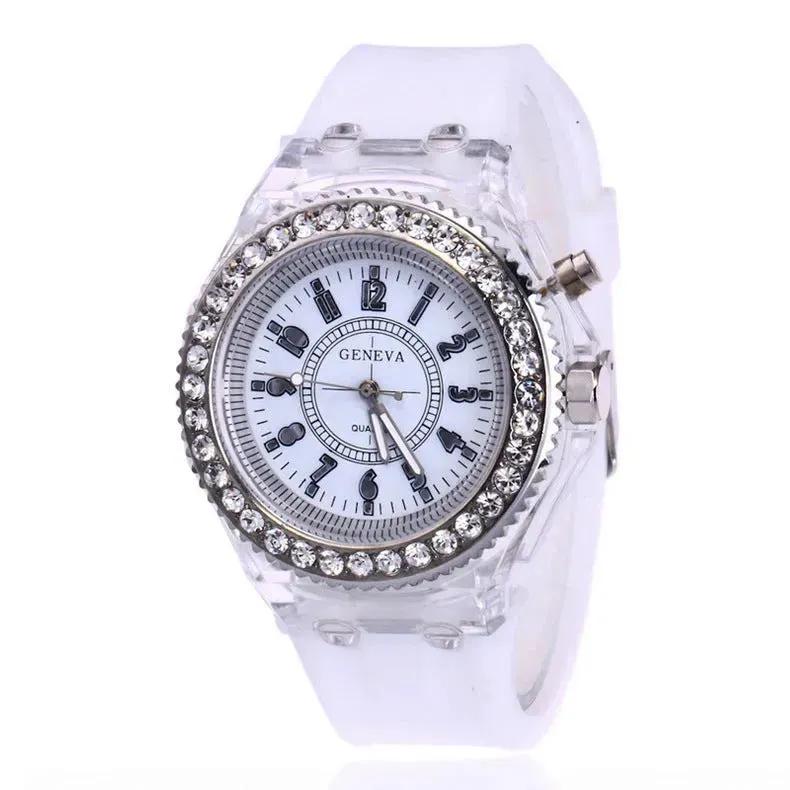 Bracelet Watches LED Luminous Geneva Women Quartz