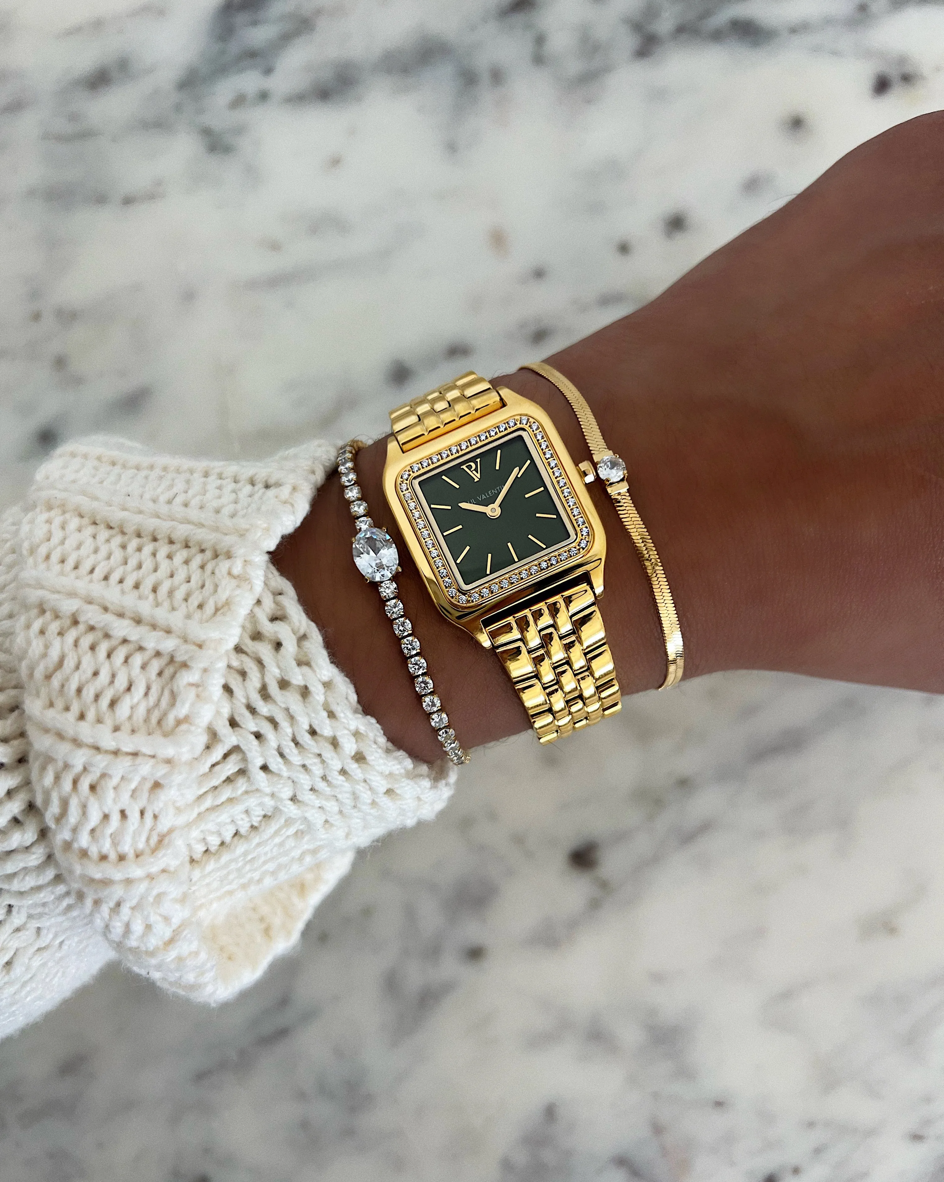 Brilliant Sleek Bracelet 14K Gold Plated