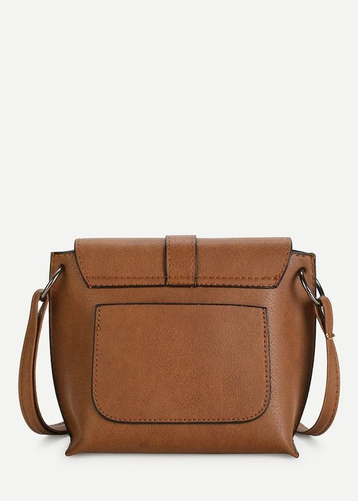 Buckle Detail Flap Shoulder Bag