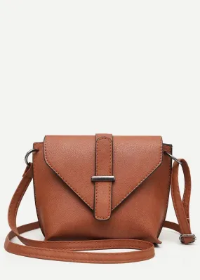 Buckle Detail Flap Shoulder Bag