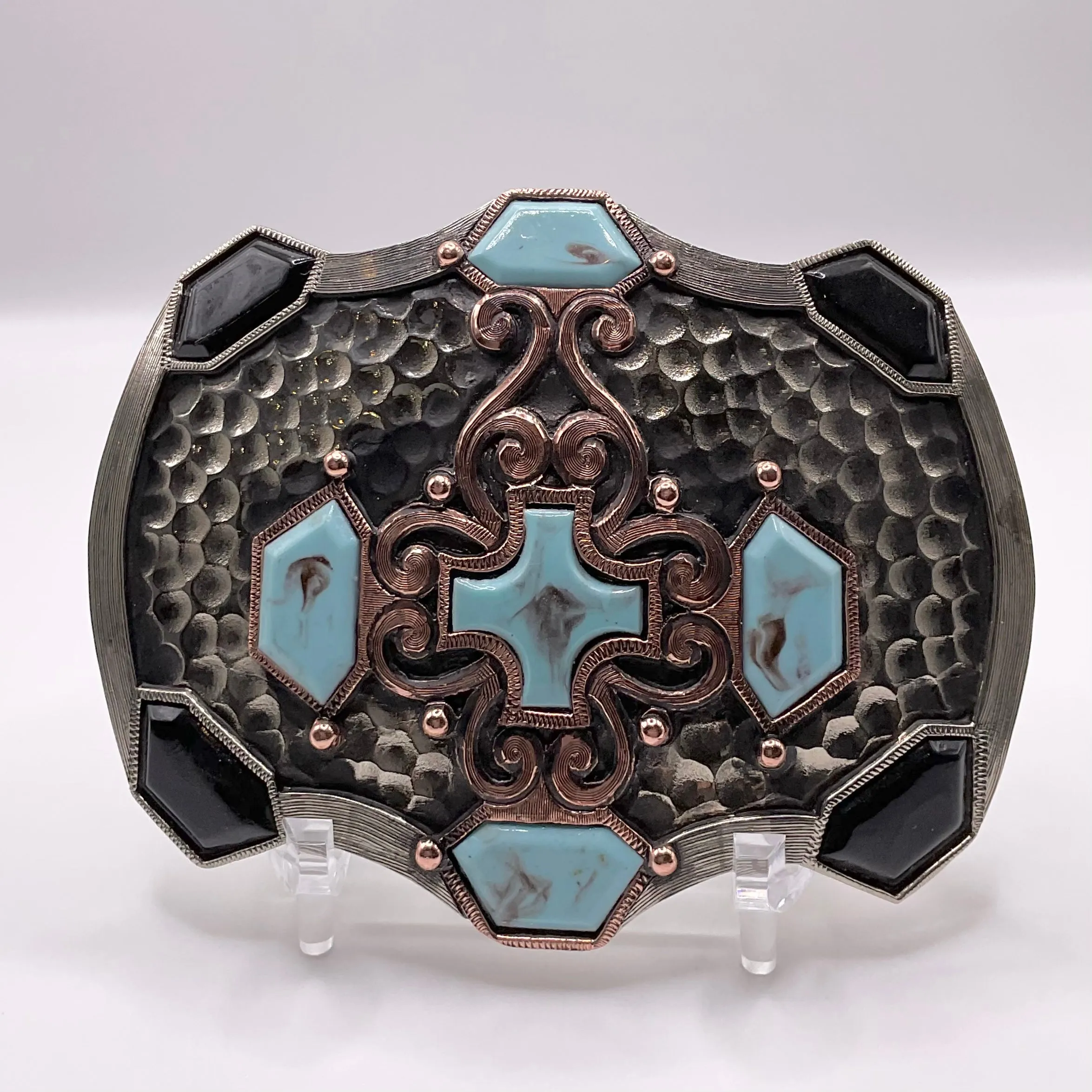 Buckle Turq and Bronze Cross