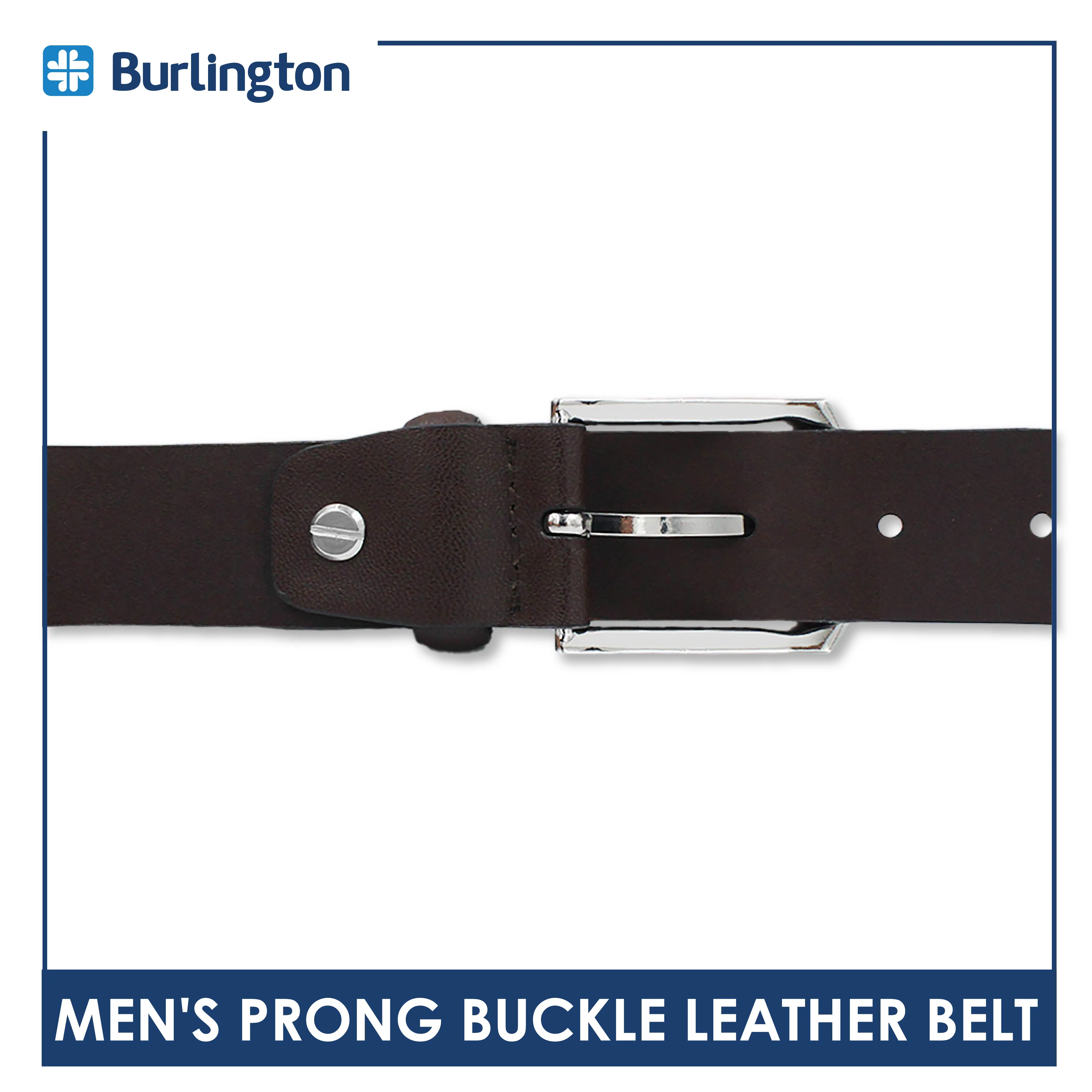 Burlington Men's Prong Buckle Genuine Leather Belt 1 piece JMLP3401
