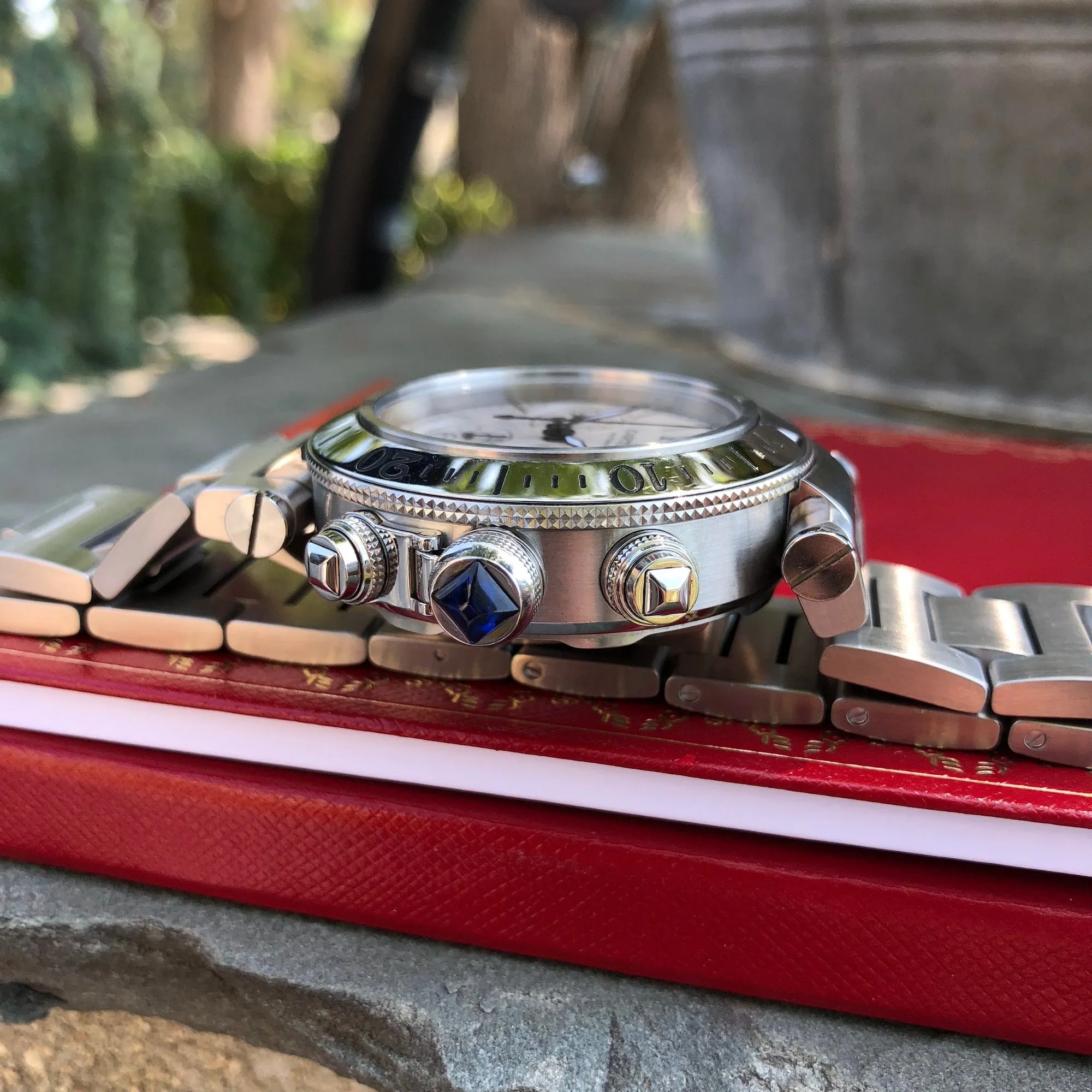 Cartier Pasha Seatimer Chronograph W31089M7 Steel Automatic 42mm Wristwatch Box & Papers