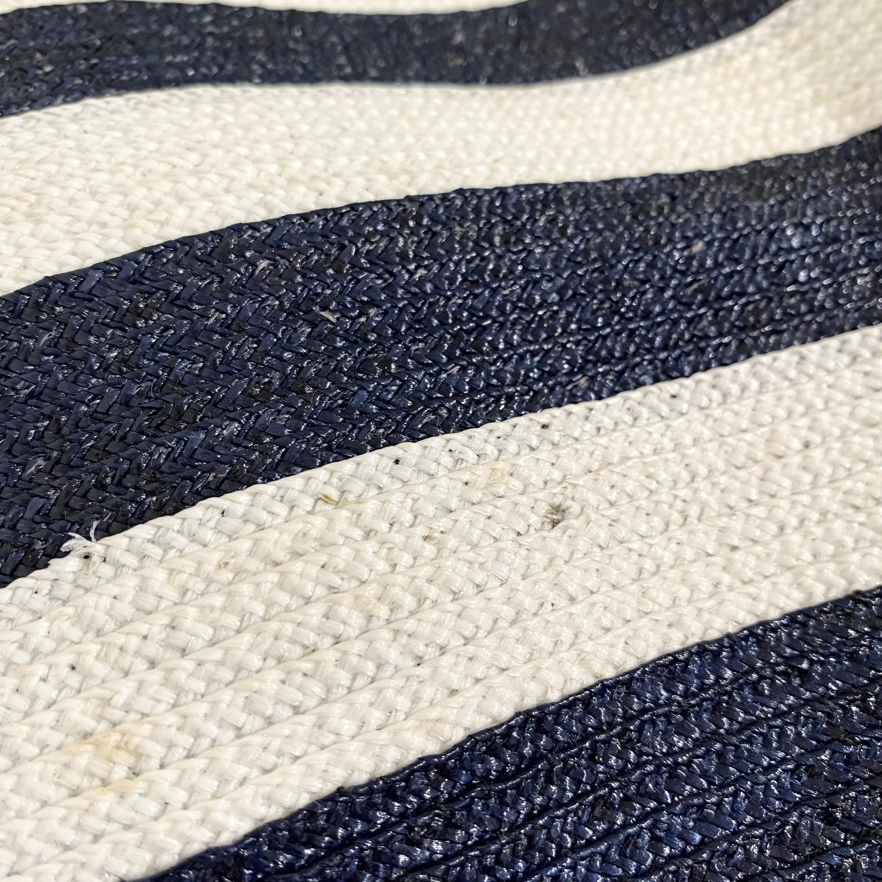 Chanel Navy and White Stripe Saucer Hat