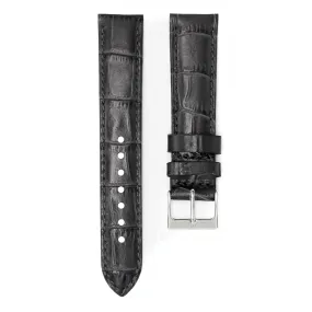 Charcoal Grey - Alligator Leather Watch Strap For Longines Elegant Collection