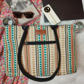 Chic Laptop Totes Sandal Colour With Southwestern Design.