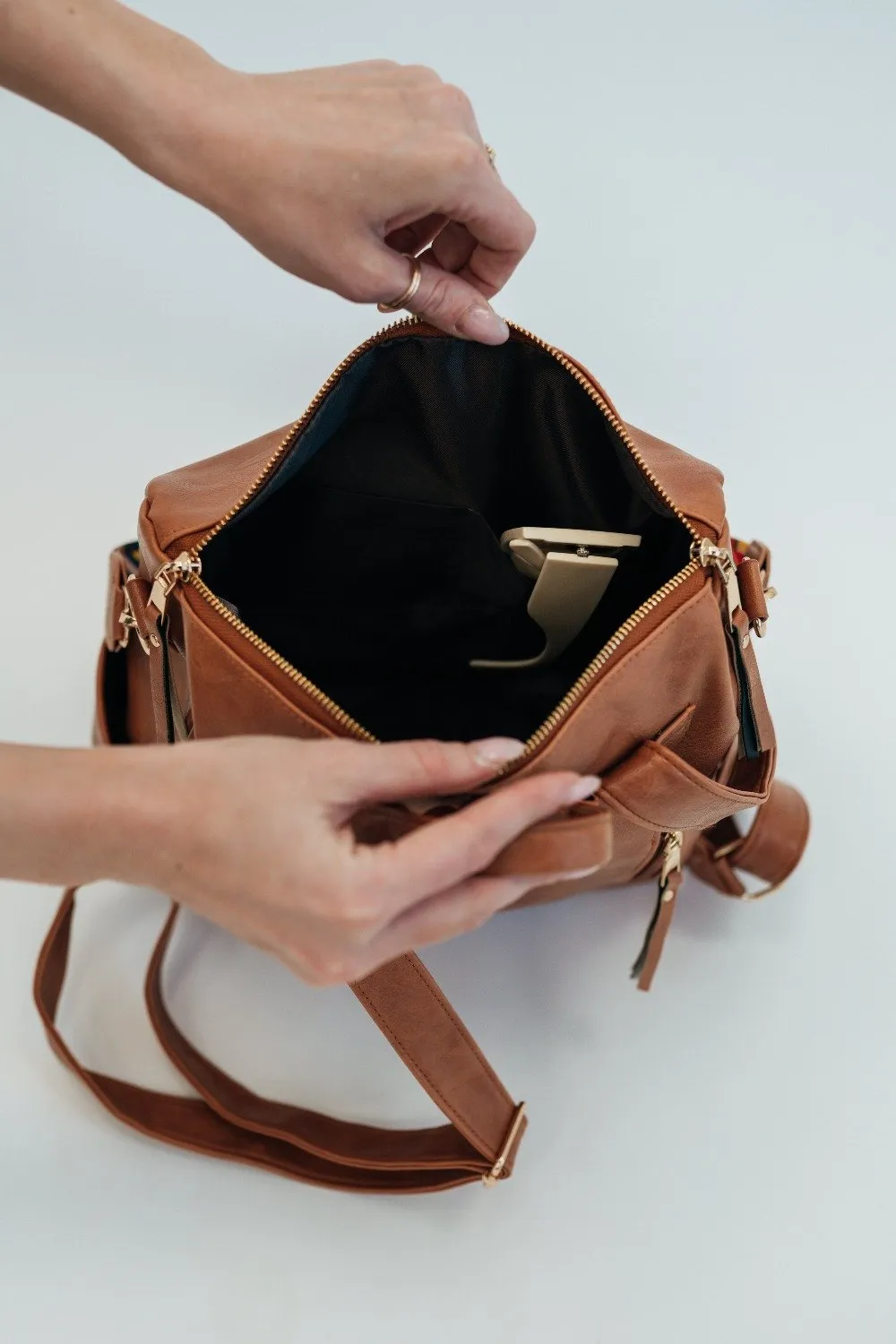 Chic Vegan Leather Convertible Bag