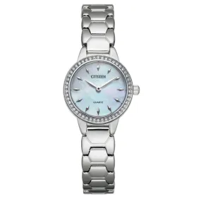 Citizen Ladies Crystal Silver Mother of Pearl Watch EZ7010-56D