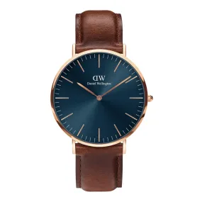 Classic 40 St Mawes Rose Gold Arctic -  Rose Gold & Blue Watch