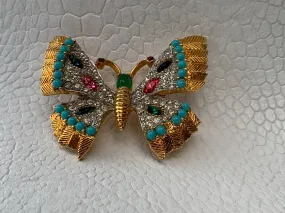 Colorful Vintage Butterfly Brooch