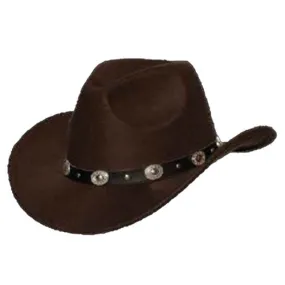 Cowboy Hat With Black Band/Silver Counch | 1 ct