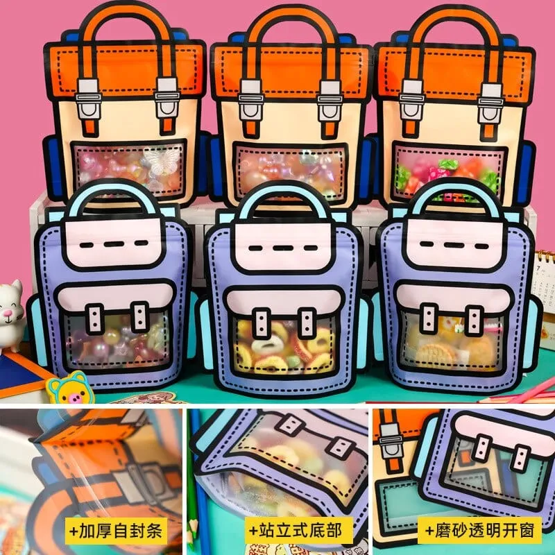 Creative School Bags Shape Clear Candy Bag