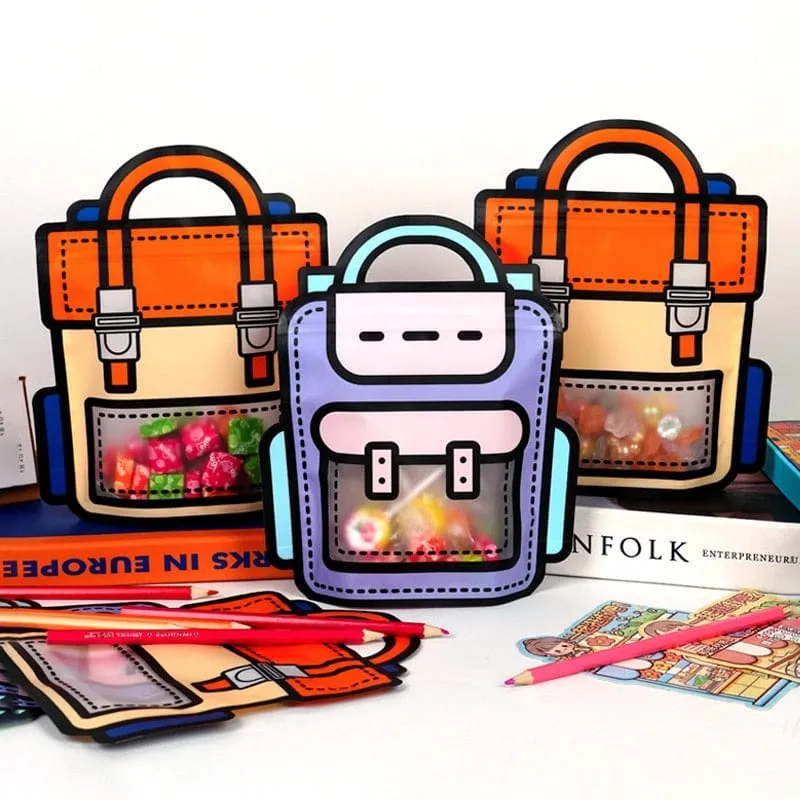 Creative School Bags Shape Clear Candy Bag
