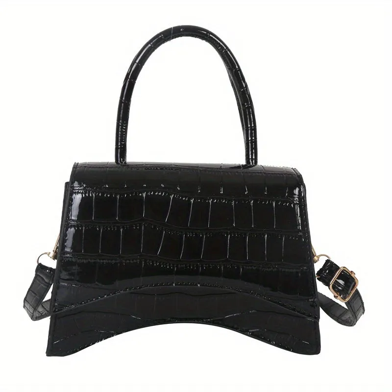 CrocPatterned Versatile PU Crossbody
