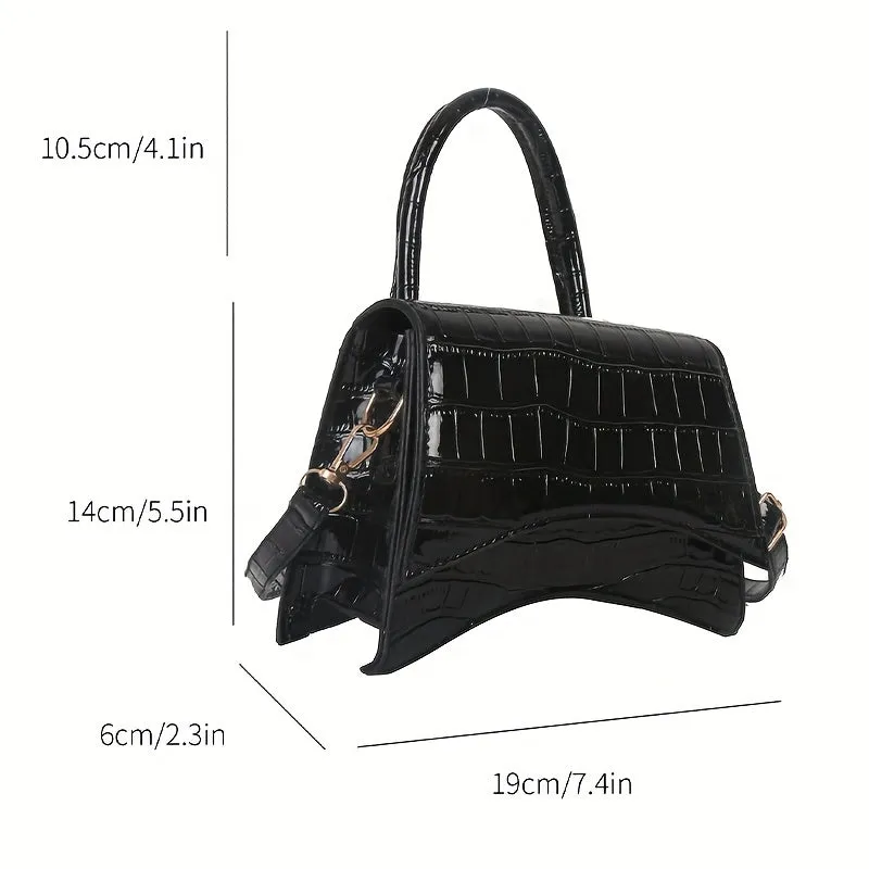 CrocPatterned Versatile PU Crossbody