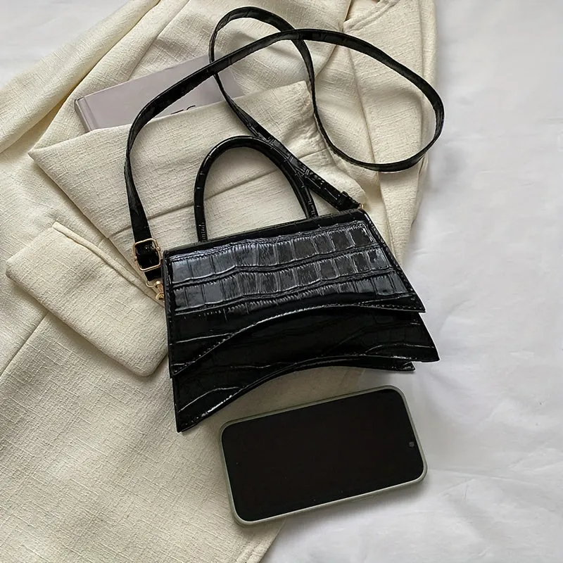 CrocPatterned Versatile PU Crossbody