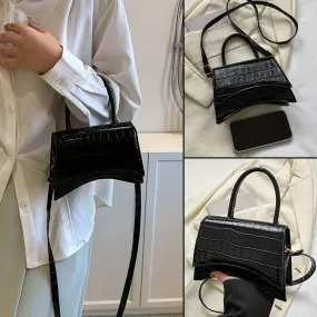 CrocPatterned Versatile PU Crossbody