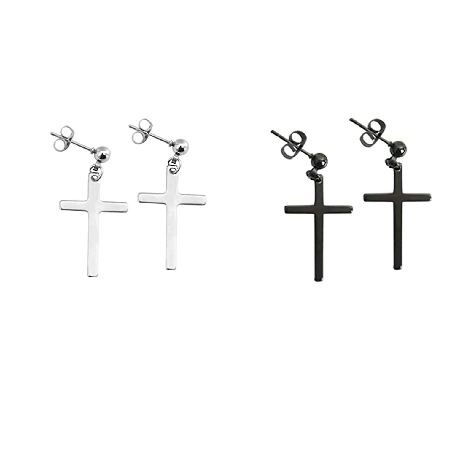 Cross Dangle Earring for Men
