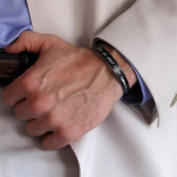 Custom Handwriting Cuff Bracelet - Personalized Gift for Him