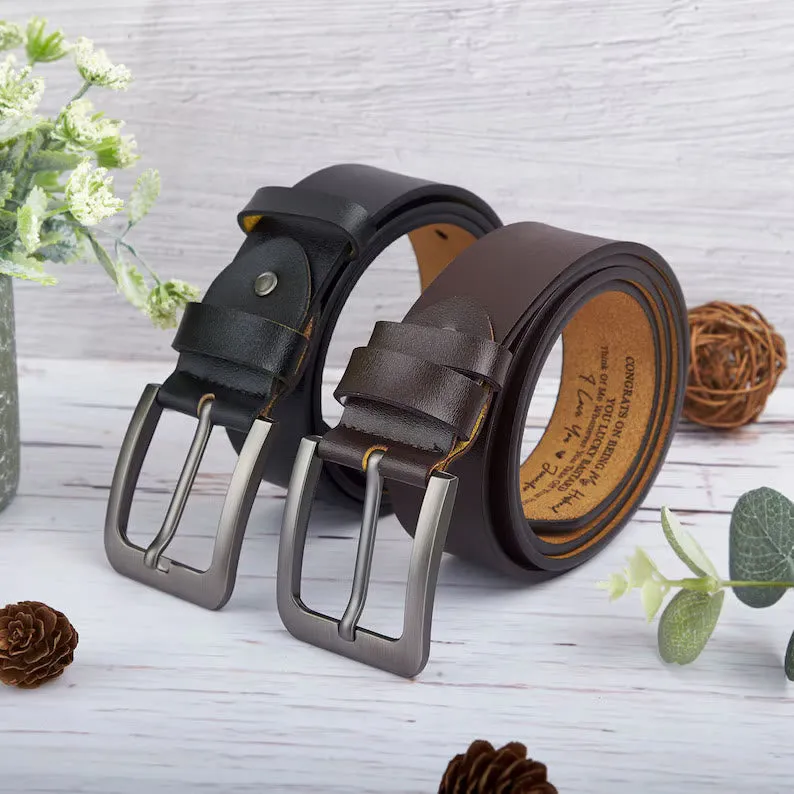 Custom Leather Belt Engraved Names Warm Gift